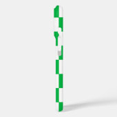 Groen Wit Geruit Check Patroon iPhone Case (Achterkant / Links)