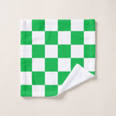 Groen wit geruit controlepatroon bad handdoek (Wasdoekje)