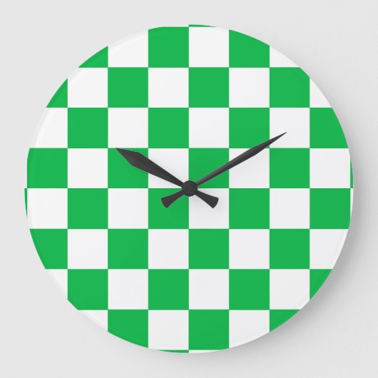 Groen wit geruit controlepatroon grote klok (Voorkant)