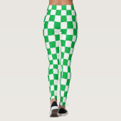 Groen wit geruit controlepatroon leggings (Achterkant)