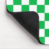 Groen wit geruit controlepatroon muismat (Hoek)