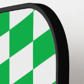 Groen wit geruit controlepatroon pickleball paddle (Links Detail)