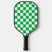 Groen wit geruit controlepatroon pickleball paddle (Achterkant)
