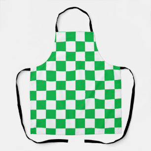 Groen wit geruit controlepatroon schort