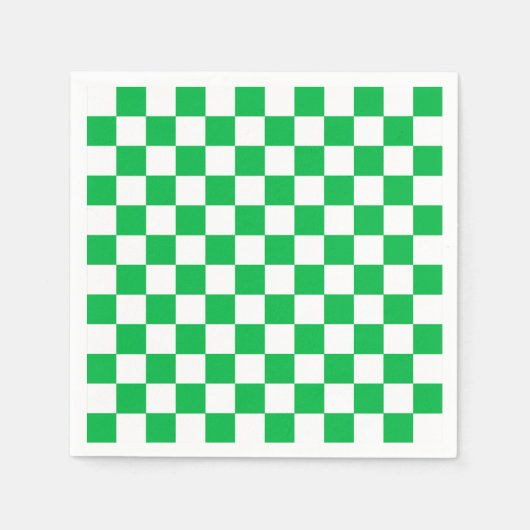 Groen wit geruit controlepatroon servet (Voorkant)