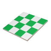 Groen wit geruit controlepatroon tegeltje (Zijkant)