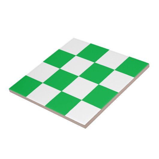 Groen wit geruit controlepatroon tegeltje (Zijkant)