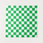 Groen wit geruit controlepatroon wandkleed (Voorkant)