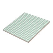 Groen Wit Geruit Diamant Patroon Tegeltje (Zijkant)