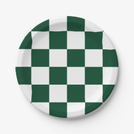 Groen/wit geruit papieren bordje