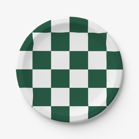 Groen/wit geruit papieren bordje (Voorkant)
