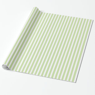 Groen & Wit Gestreept Patroon Cadeaupapier