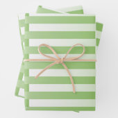 Groen wit gestreept patroon inpakpapier vel (In situ)