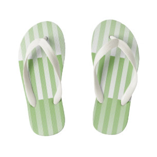 Groen wit gestreept patroon kinder teenslippers