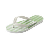 Groen wit gestreept patroon kinder teenslippers (Schuin)