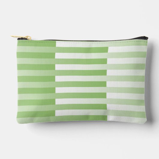 Groen Wit Gestreept Patroon Klein Etui (Voorkant)