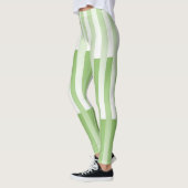 Groen wit gestreept patroon leggings (Links)