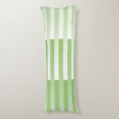Groen wit gestreept patroon lichaamskussen (Voorkant Verticaal)
