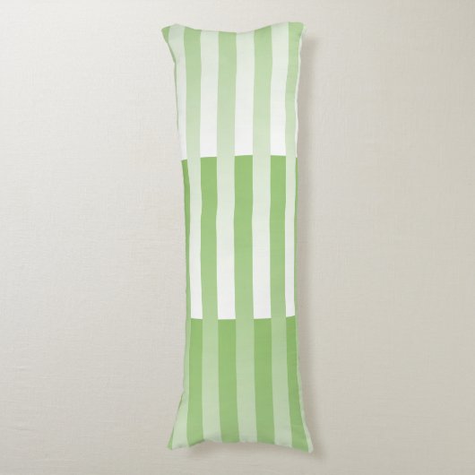 Groen wit gestreept patroon lichaamskussen (Voorkant Verticaal)