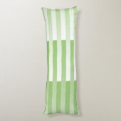 Groen wit gestreept patroon lichaamskussen (Achterkant (Verticaal))
