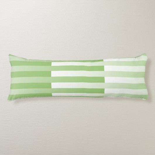 Groen wit gestreept patroon lichaamskussen (Voorkant)