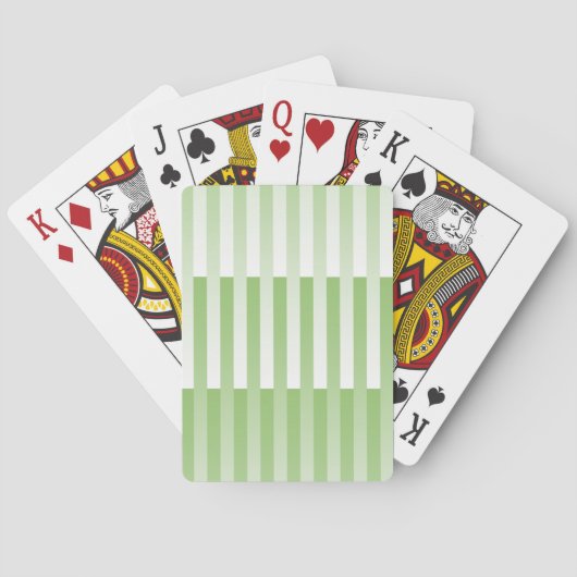 Groen wit gestreept patroon pokerkaarten (Achterkant)