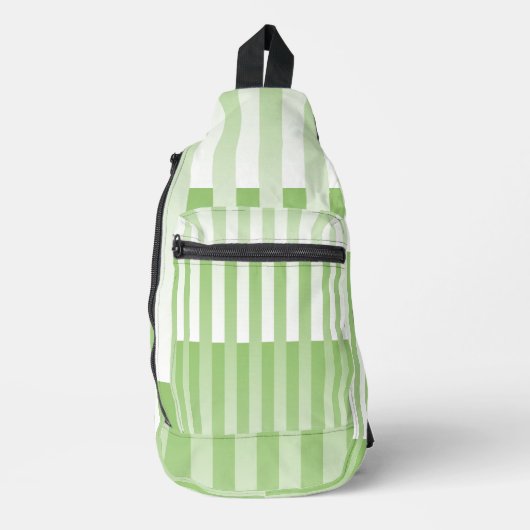 Groen wit gestreept patroon sling bag (Voorkant)