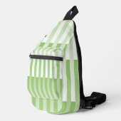 Groen wit gestreept patroon sling bag (Rechterhoek)