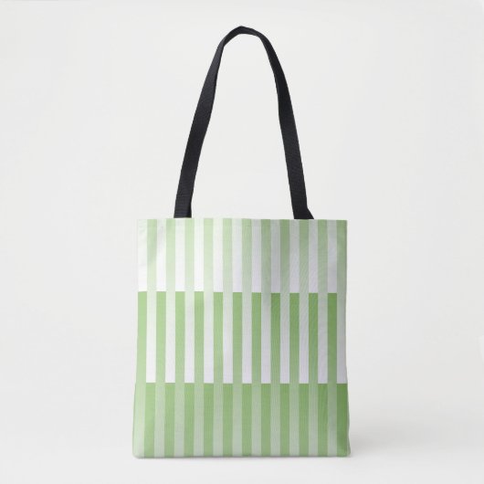 Groen wit gestreept patroon tote bag (Voorkant)