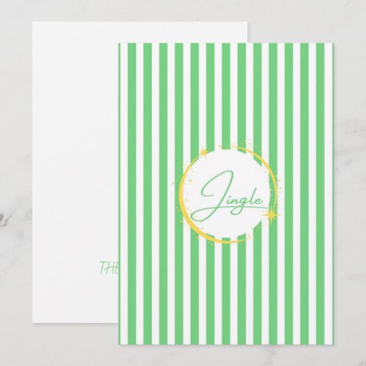 Groen & Wit gestreepte Jingle vakantie (Voorkant / Achterkant)