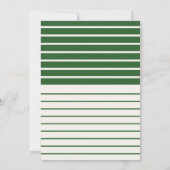 Groen Wit Gestreepte Verjaardagsfeest Uitnodigen Kaart (Achterkant)