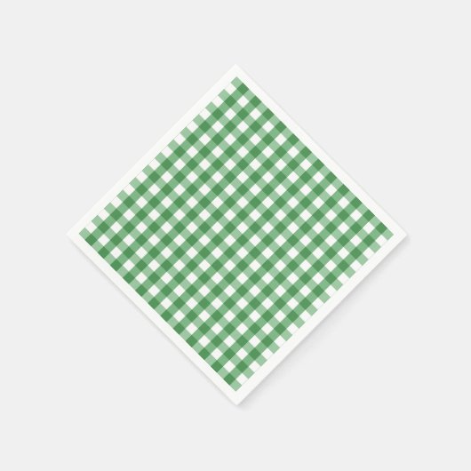 Groen wit Gingham controlepatroon Servetten (Hoek)