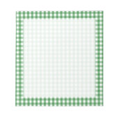 Groen wit Gingham Gecontroleerd Patroon Notitieblok (Voorkant)