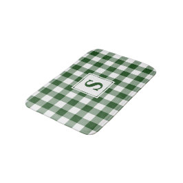 Groen wit Gingham geplakt patroon monogram Badmat
