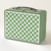 Groen wit gingham gepset geborduurd patroon (Voorkant)
