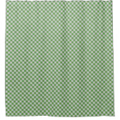Groen wit gingham gepset geborduurd patroon douchegordijn (Voorkant)