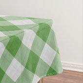 Groen wit gingham gepset geborduurd patroon tafelkleed (Voorbeeld)