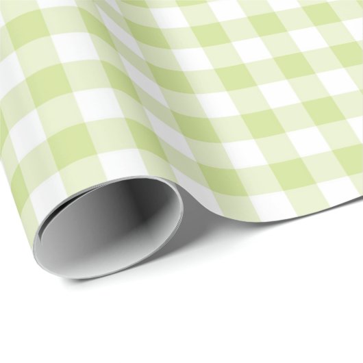 GROEN & WIT GINGHAM PLAID CADEAUPAPIER (Rol Hoek)