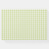 GROEN & WIT GINGHAM PLAID MET TEDDYBEER GASTENBOEK (Achterkant)