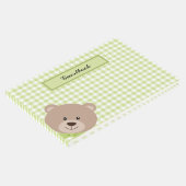 GROEN & WIT GINGHAM PLAID MET TEDDYBEER GASTENBOEK (Hoek)