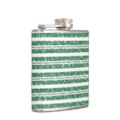 GROEN & WIT GLITTER LOOK KERSTSTREPEN HEUPFLES (Rechts)