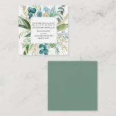 Groen Wit Goud Botanische Trouwwebsite Informatiekaartje (Voorkant / Achterkant)