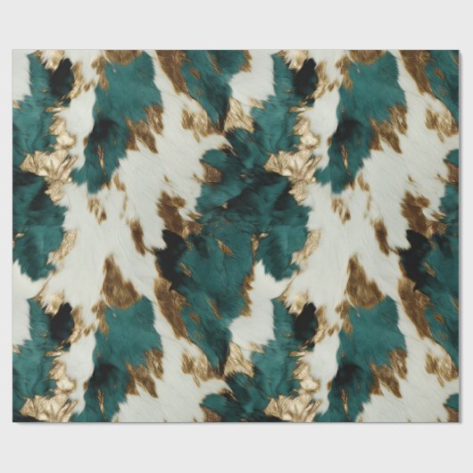 Groen Wit Goud Cadeaupapier (Vlak)