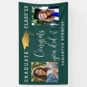 Groen Wit Goud Gefeliciteerd 2 Foto Afstuderen 202 Spandoek (Verticaal)