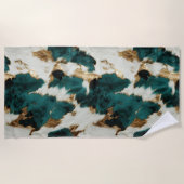 Groen Wit Goud Koeienhuid Strandlaken (Voorkant)