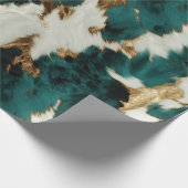 Groen Wit Goud Luipaard Cadeaupapier (Hoek)