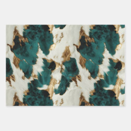 Groen Wit Goud Luipaard Inpakpapier Vel