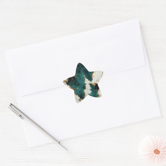 Groen Wit Goud Luipaard Ster Sticker (Envelop)