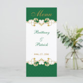 Groen Wit Goud Rollen, Shamrocks Menu Kaart (Staand voorkant)
