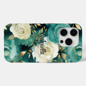 Groen Wit Goud Roos Bloemen Case-Mate iPhone Case (Achterkant (horizontaal))